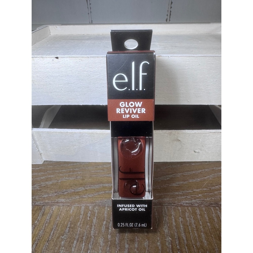 e.l.f. Glow Reviver Lip Oil Hot As Fudge Brown Glossy Finish 82014 New In Box